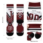 Texas Am Aggies Socks Custom Arrow Blocks Maroon Best Selling