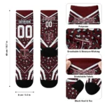 Texas Am Aggies Socks Custom Leopard Print Maroon Black Best Selling