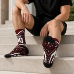Texas Am Aggies Socks Custom Leopard Print Maroon Black Best Selling