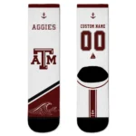 Texas Am Aggies Socks Custom Nautical Icons Maroon White Best Selling