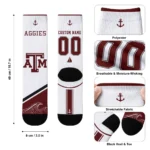 Texas Am Aggies Socks Custom Nautical Icons Maroon White Best Selling