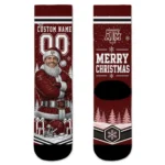 Texas Am Aggies Socks Custom Snowy Scene Maroon White Best Selling