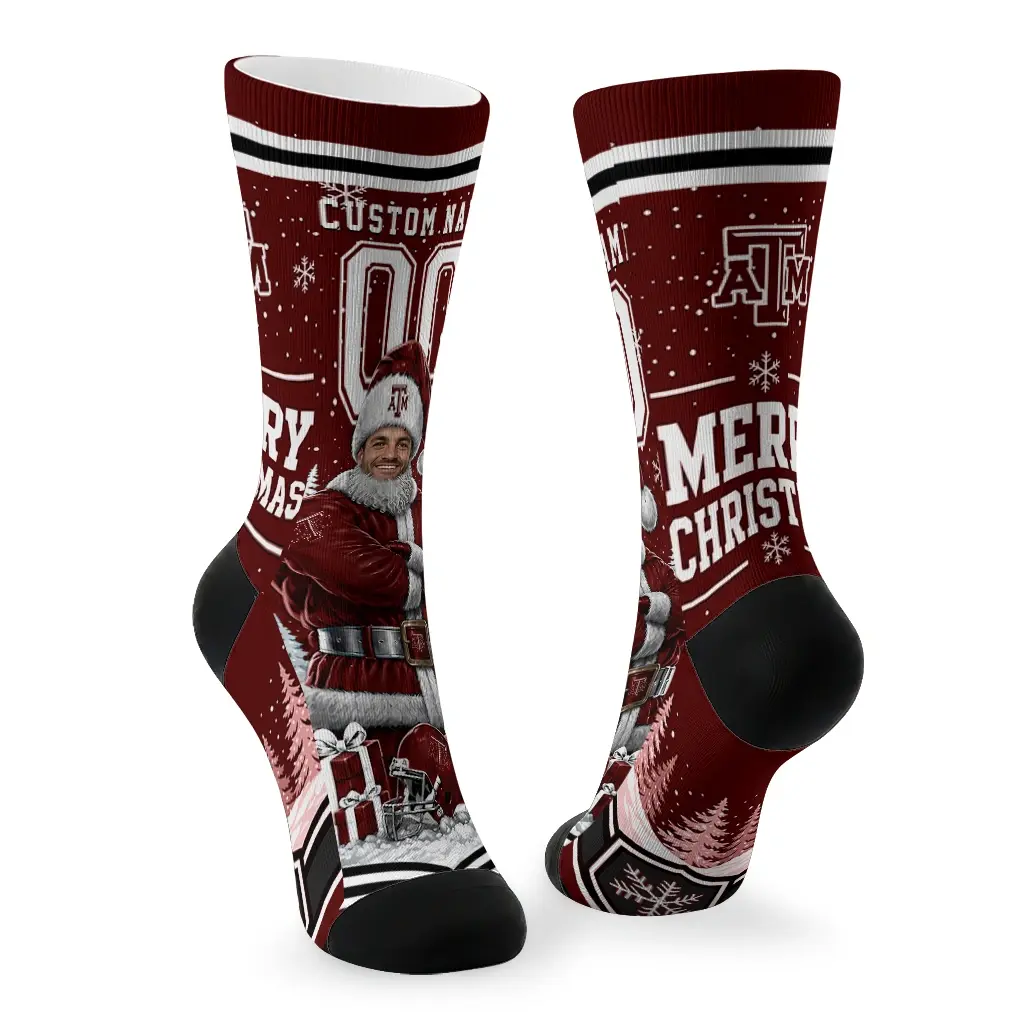 Texas Am Aggies Socks Custom Snowy Scene Maroon White Fashion Forward Texas Am Aggies Socks Custom Snowy Scene Maroon White Fashion Forward