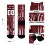 Texas Am Aggies Socks Custom Star Stripes Maroon White Best Selling