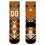 Texas Longhorns Socks Personalized Argyle Pattern Orange Best Selling