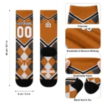 Texas Longhorns Socks Personalized Argyle Pattern Orange Best Selling