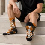 Texas Longhorns Socks Personalized Argyle Pattern Orange Best Selling