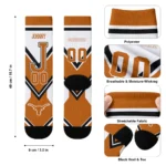 Texas Longhorns Socks Personalized Arrow Blocks Orange Best Selling