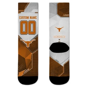 Texas Longhorns Socks Personalized Geometric Tech Orange Best Selling