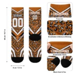 Texas Longhorns Socks Personalized Leopard Print Orange Black Best Selling