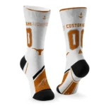 Texas Longhorns Socks Personalized Nautical Icons Orange White Best Selling