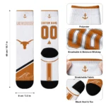 Texas Longhorns Socks Personalized Nautical Icons Orange White Best Selling