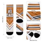 Texas Longhorns Socks Personalized Pinstripe Chevron Orange White Best Selling