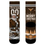 Texas Longhorns Socks Personalized Snowy Scene Orange White Best Selling