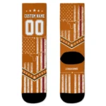 Texas Longhorns Socks Personalized Star Stripes Orange White Best Selling