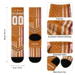 Texas Longhorns Socks Personalized Star Stripes Orange White Best Selling