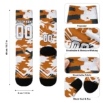 Texas Longhorns Socks Personalized Woodland Camo Orange Best Selling