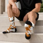 Texas Longhorns Socks Personalized Woodland Camo Orange Best Selling