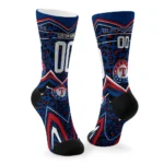 Texas Rangers Socks Custom Leopard Print Blue Black Best Selling