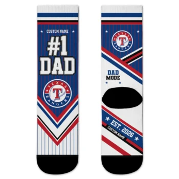 Texas Rangers Socks - Custom Pinstripe Chevron Blue White