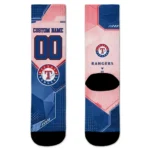 Texas Rangers Socks Customized Geometric Tech Blue Best Selling