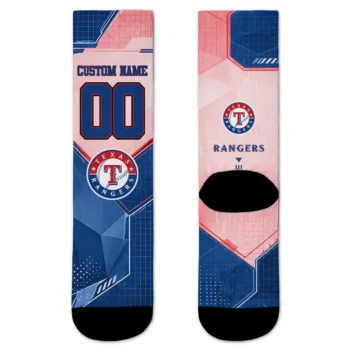 Texas Rangers Socks Customized Geometric Tech Blue Best Selling