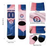 Texas Rangers Socks Customized Geometric Tech Blue Best Selling