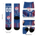 Texas Rangers Socks Personalized Star Stripes Blue White Best Selling