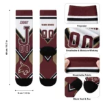 Texas State Bobcats Socks Custom Arrow Blocks Maroon Best Selling