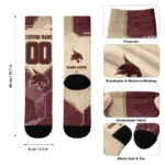 Texas State Bobcats Socks Custom Geometric Tech Maroon Best Selling
