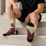 Texas State Bobcats Socks Custom Geometric Tech Maroon Best Selling
