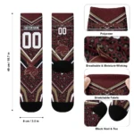 Texas State Bobcats Socks Custom Leopard Print Maroon Black Best Selling