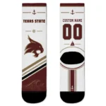 Texas State Bobcats Socks Custom Nautical Icons Maroon White Best Selling
