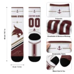 Texas State Bobcats Socks Custom Nautical Icons Maroon White Best Selling