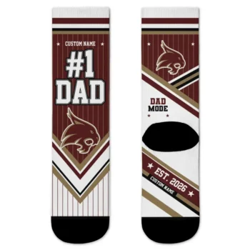 Texas State Bobcats Socks Custom Pinstripe Chevron Maroon White Best Selling