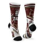 Texas State Bobcats Socks Custom Pinstripe Chevron Maroon White Best Selling