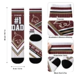Texas State Bobcats Socks Custom Pinstripe Chevron Maroon White Best Selling