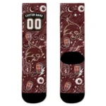 Texas State Bobcats Socks Custom Scattered Icons Maroon Best Selling