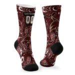 Texas State Bobcats Socks Custom Scattered Icons Maroon Best Selling
