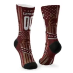 Texas State Bobcats Socks Custom Star Stripes Maroon White Best Selling
