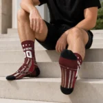 Texas State Bobcats Socks Custom Star Stripes Maroon White Best Selling