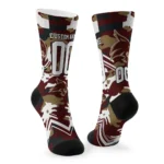 Texas State Bobcats Socks Custom Woodland Camo Maroon Best Selling