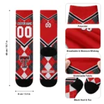 Texas Tech Red Raiders Socks Customized Argyle Pattern Red Best Selling