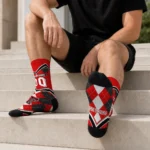 Texas Tech Red Raiders Socks Customized Argyle Pattern Red Best Selling
