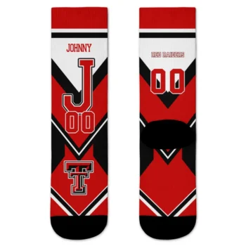 Texas Tech Red Raiders Socks Customized Arrow Blocks Red Best Selling