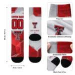 Texas Tech Red Raiders Socks Customized Geometric Tech Red Best Selling
