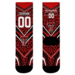 Texas Tech Red Raiders Socks Customized Leopard Print Red Black Best Selling