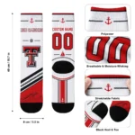 Texas Tech Red Raiders Socks Customized Nautical Icons Red White Best Selling