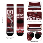Texas Tech Red Raiders Socks Customized Snowy Scene Red White Best Selling
