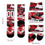 Texas Tech Red Raiders Socks Customized Woodland Camo Red Best Selling